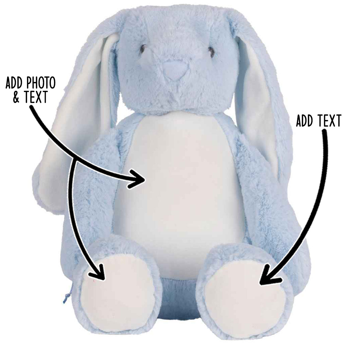 Personalised Large Blue Bunny Teddy