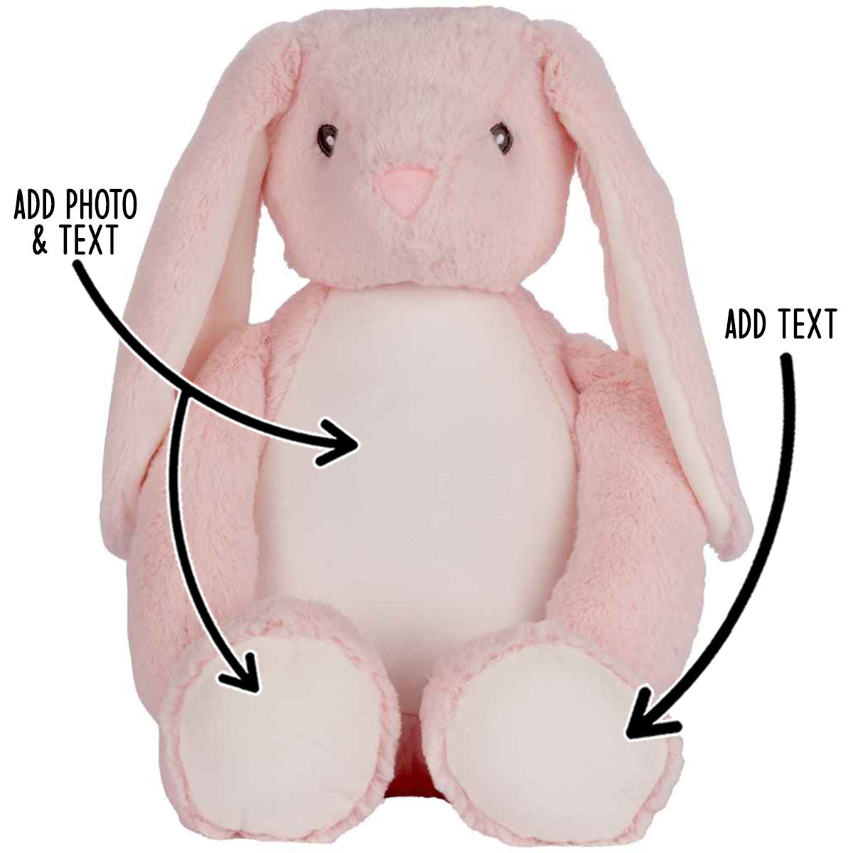 Personalised Large Pink Bunny Teddy