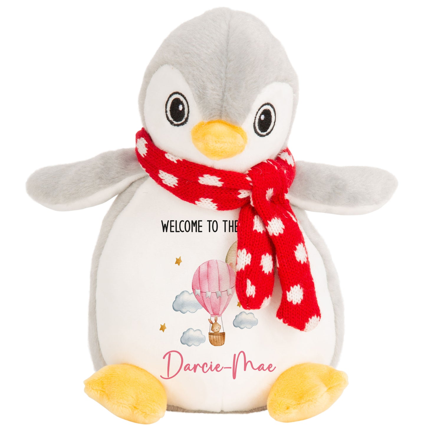 Pink Balloon & Moon New Baby Girl Personalised Teddy Bear