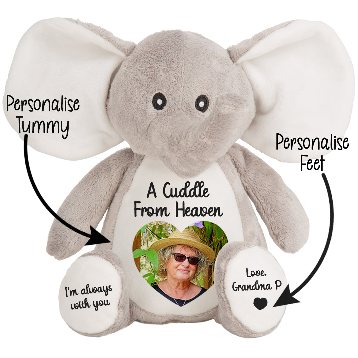 A Cuddle from Heaven Personalised Photo Teddy Bear
