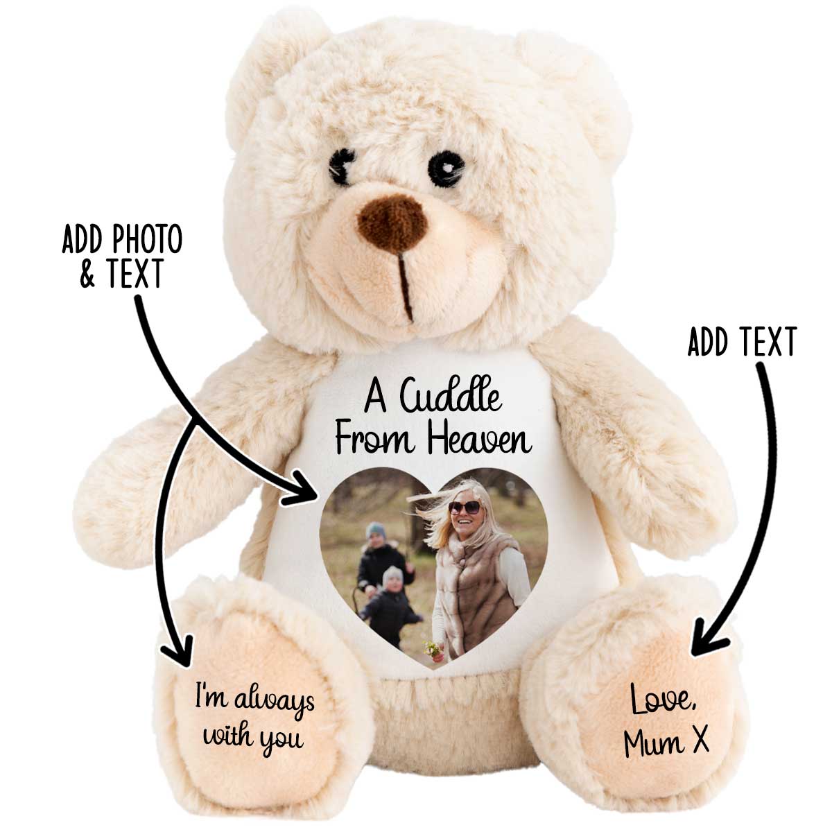 A Cuddle from Heaven Personalised Photo Teddy Bear