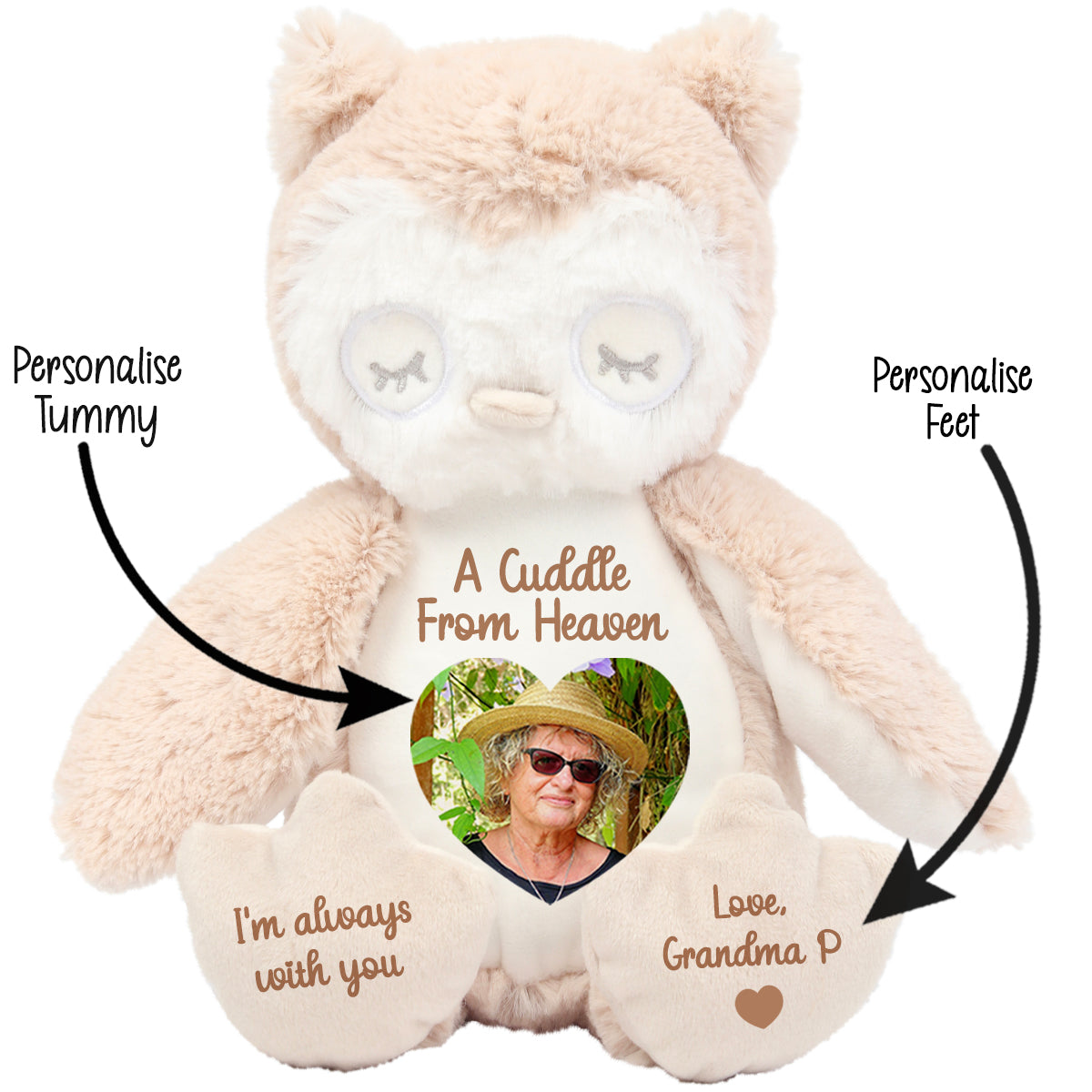 A Cuddle from Heaven Personalised Photo Teddy Bear