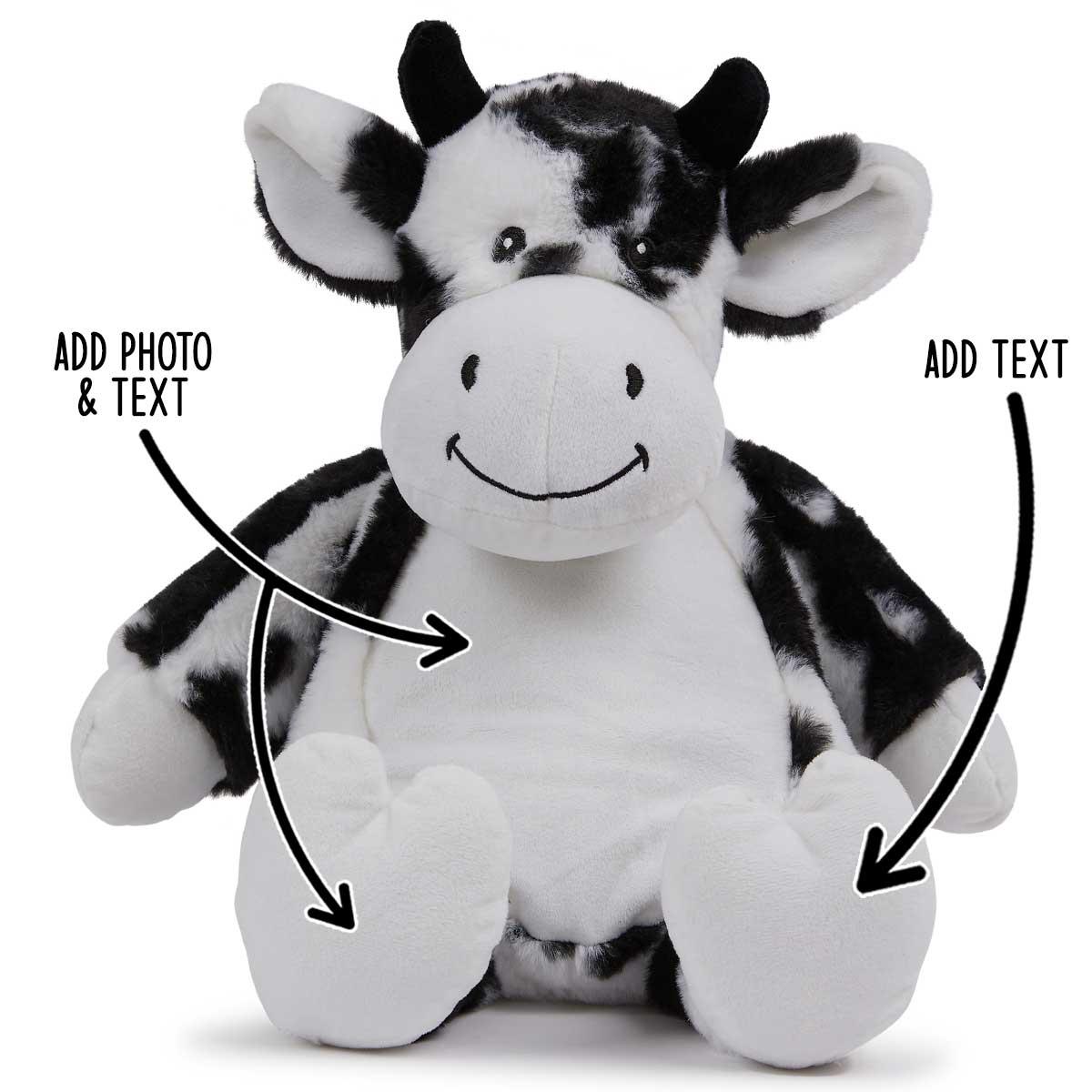 Personalised Large Cow Teddy Bear