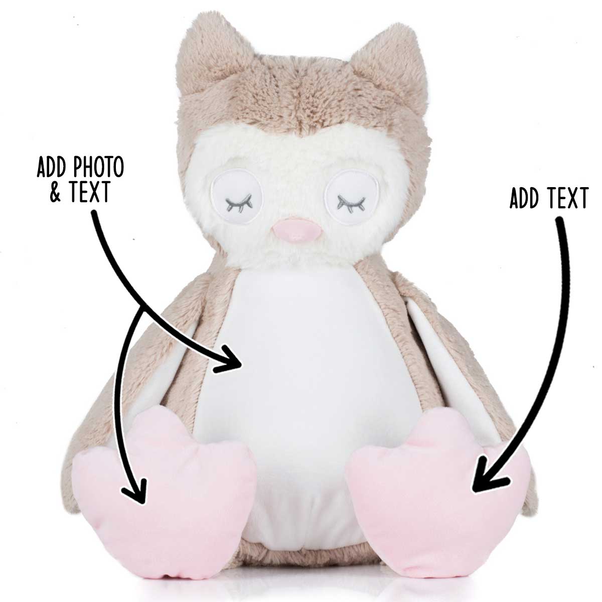 Personalised Large Owl Teddy Bear
