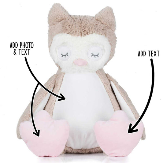 Personalised Large Owl Teddy Bear