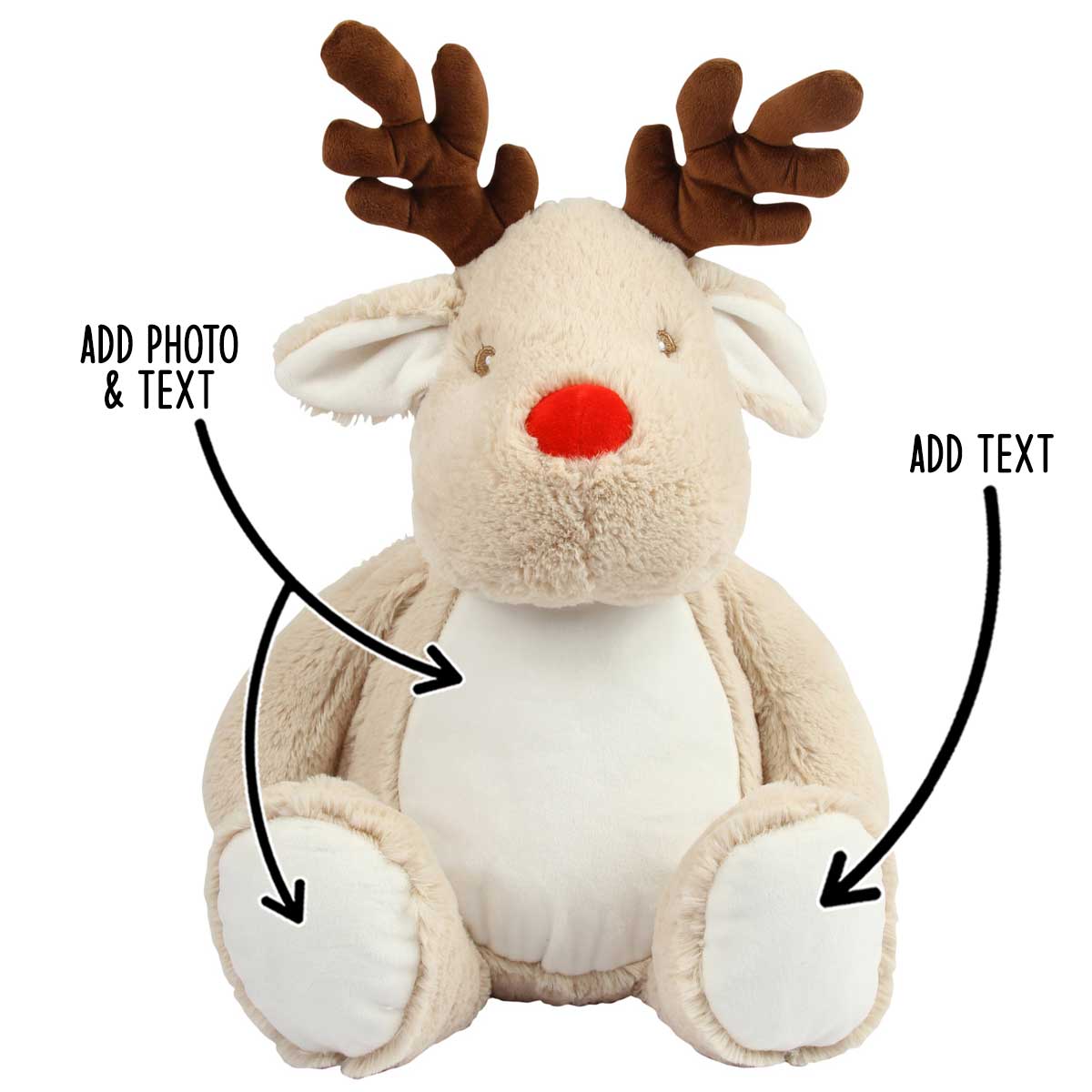 Personalised Large Reindeer Teddy Bear