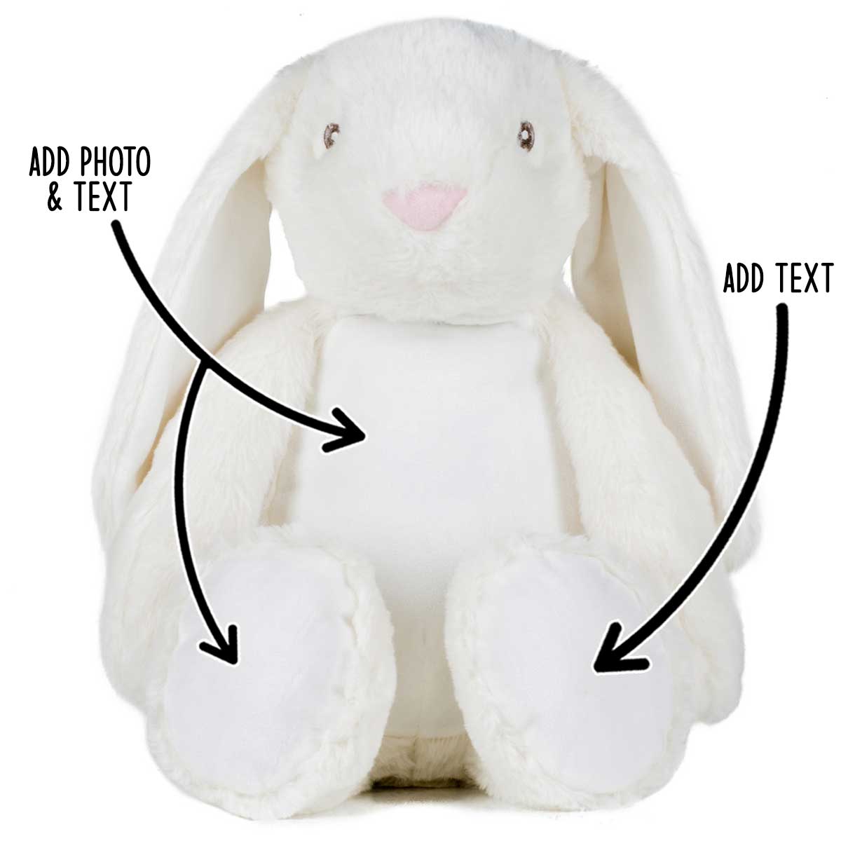 Personalised Large White Bunny Teddy