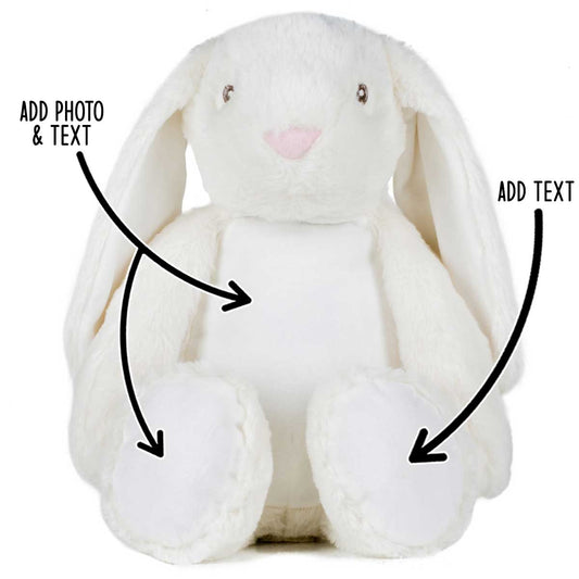 Personalised Large White Bunny Teddy