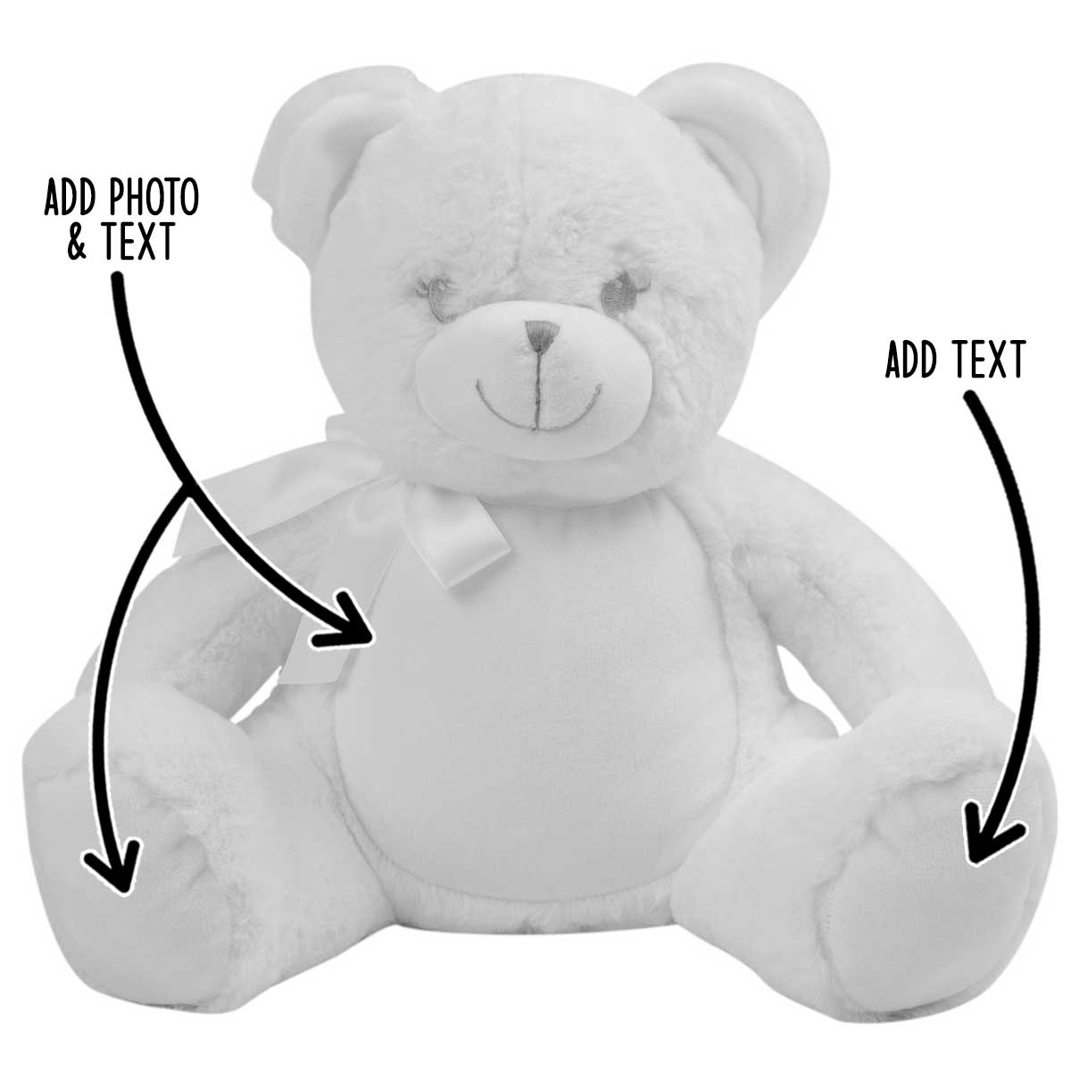 Personalised Large White Teddy Bear