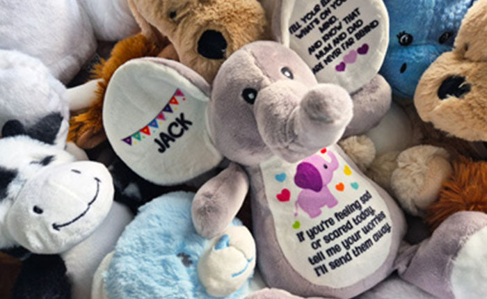 Collection of personalised teddy bears