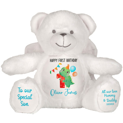 1st birthday dino party personalised teddy bears Angel