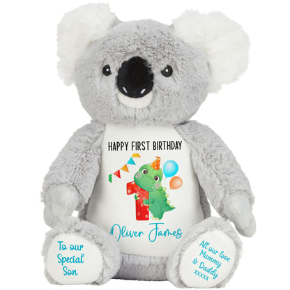 1st birthday dino party personalised teddy bears Koala