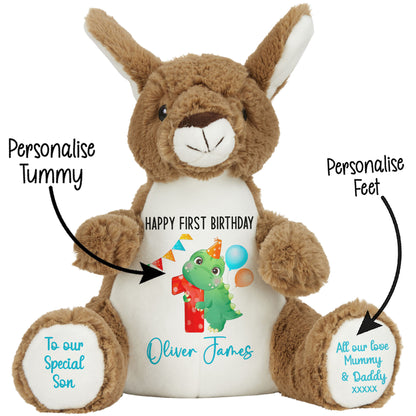 1st birthday dino party personalised teddy bears Kangaroo STOCK-KANGAROO