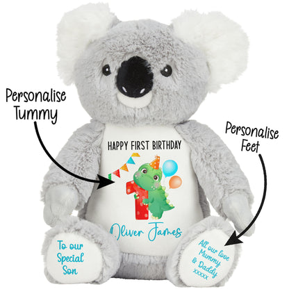 1st birthday dino party personalised teddy bears Koala STOCK-KOALA
