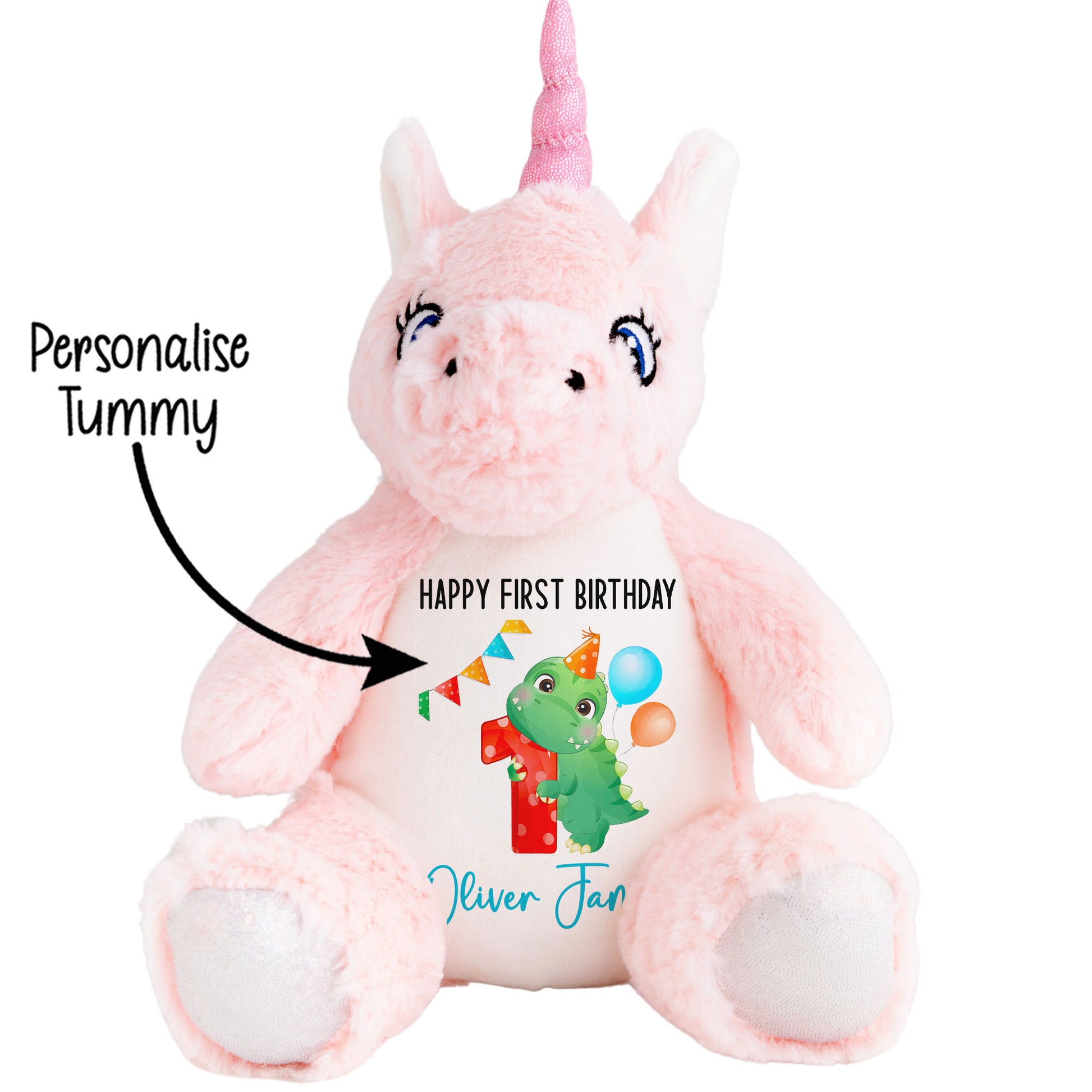 1st birthday dino party personalised teddy bears 1 Unicorn