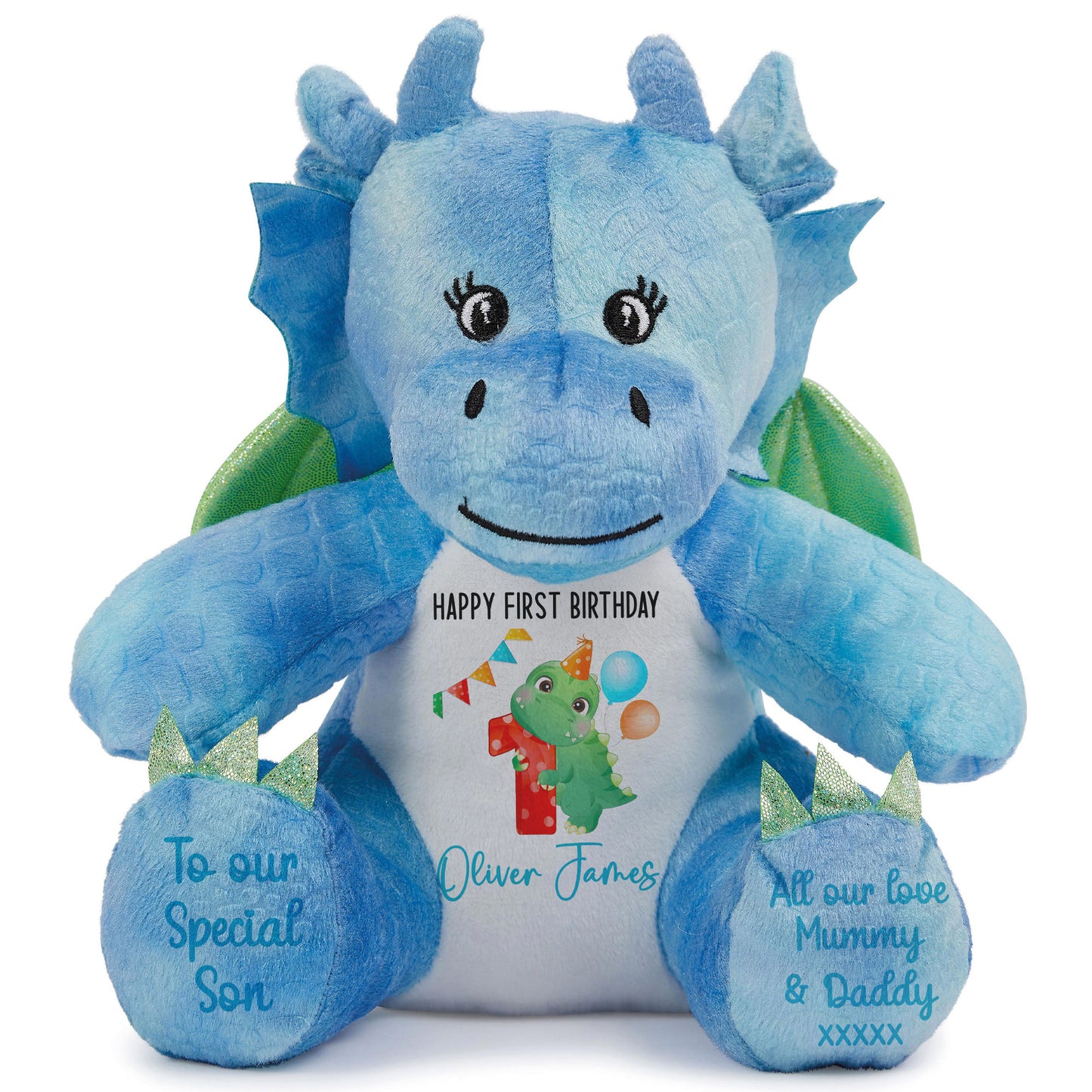 1st birthday dino party personalised teddy bears Dragon