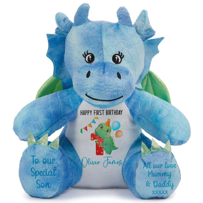 1st birthday dino party personalised teddy bears Dragon