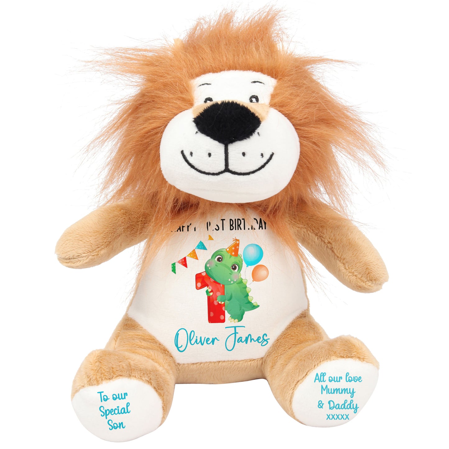 1st birthday dino party personalised teddy bears Lion
