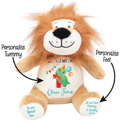 1st birthday dino party personalised teddy bears Lion STOCK-LION