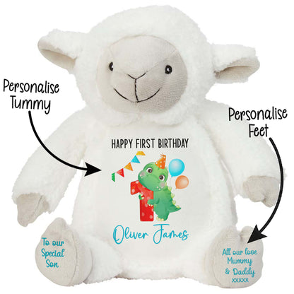 1st birthday dino party personalised teddy bears Lamb STOCK-LAMB