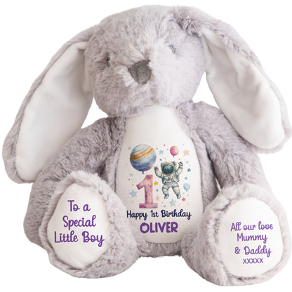 1st Birthday Spaceman Party Personalised Teddy Bear