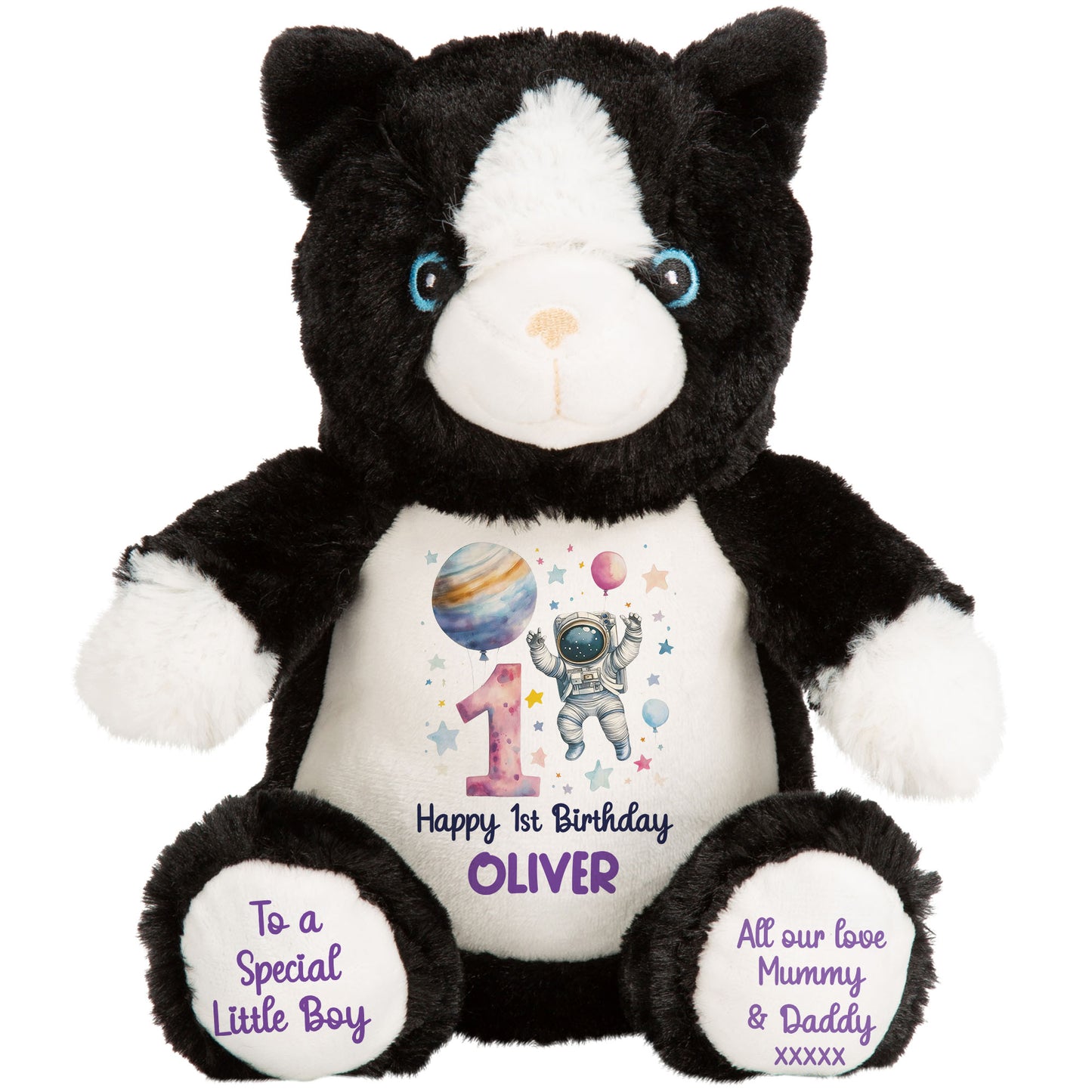 1st Birthday Spaceman Party Personalised Teddy Bear