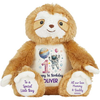 1st Birthday Spaceman Party Personalised Teddy Bear