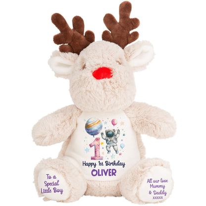 1st Birthday Spaceman Party Personalised Teddy Bear