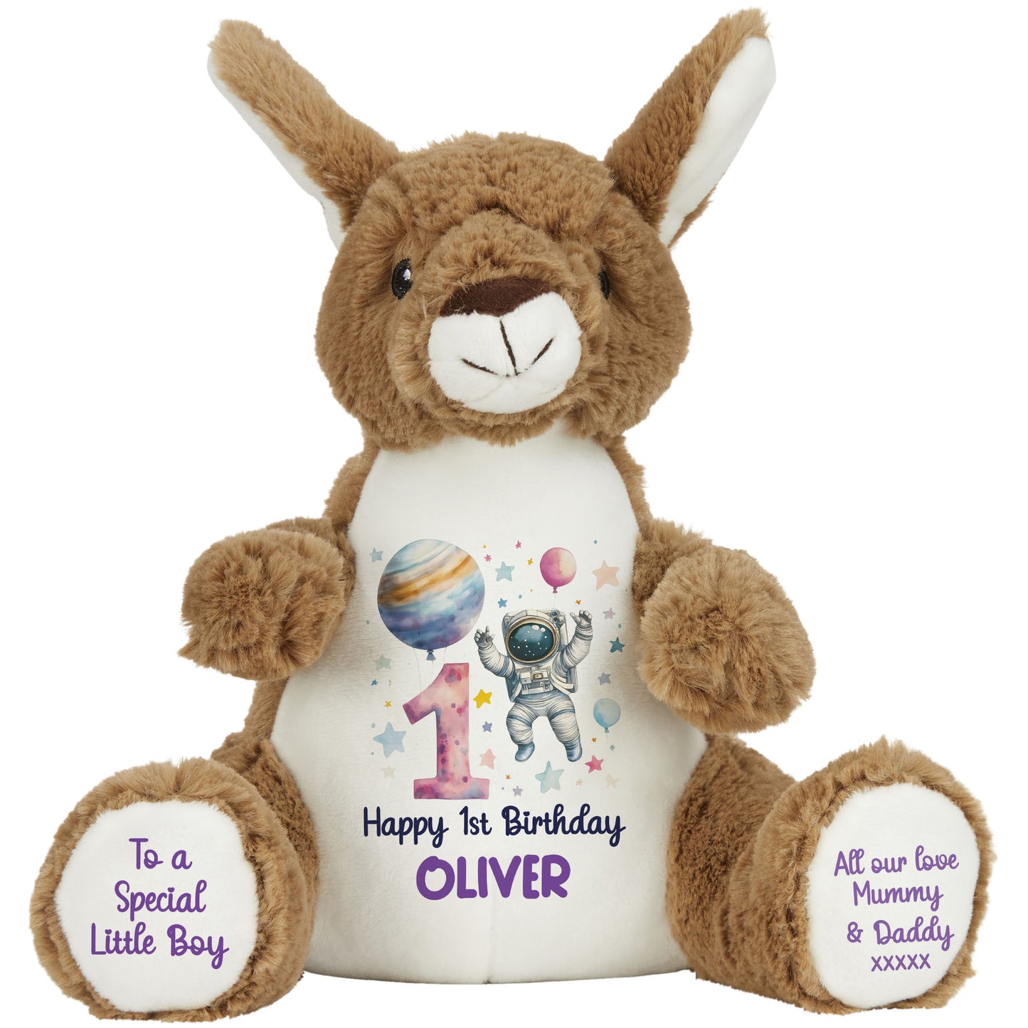 1st Birthday Spaceman Party Personalised Teddy Bear