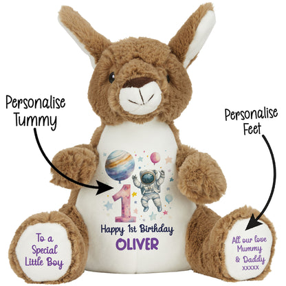 1st Birthday Spaceman Party Personalised Teddy Bear