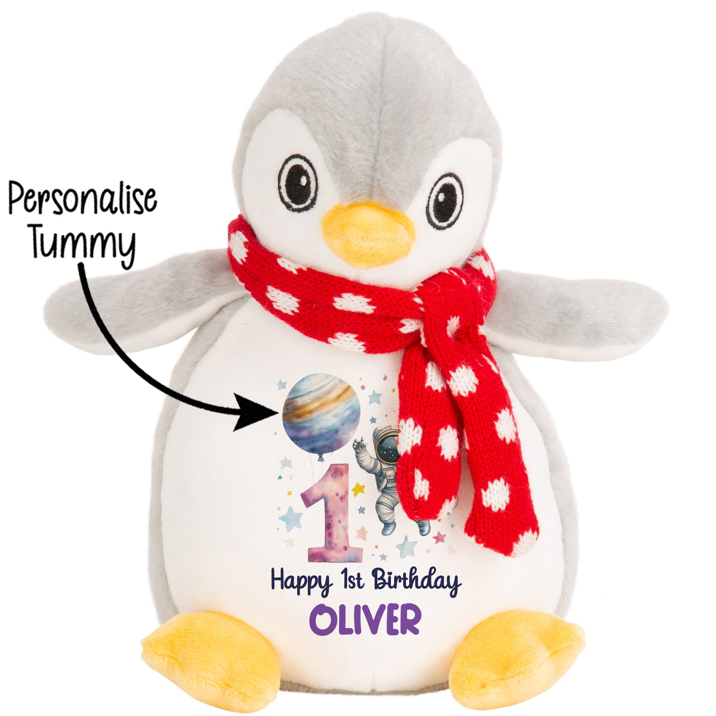 1st Birthday Spaceman Party Personalised Teddy Bear