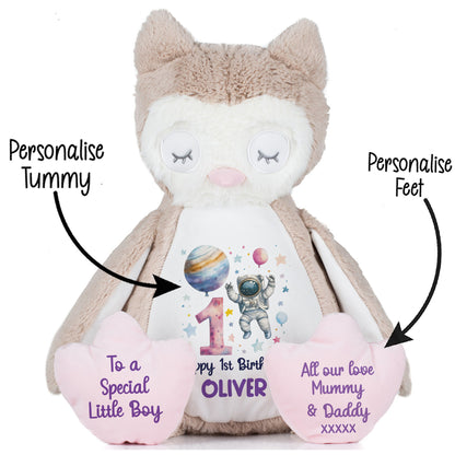 1st Birthday Spaceman Party Personalised Teddy Bear