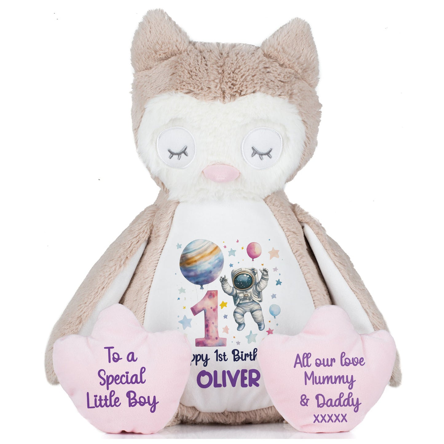 1st Birthday Spaceman Party Personalised Teddy Bear