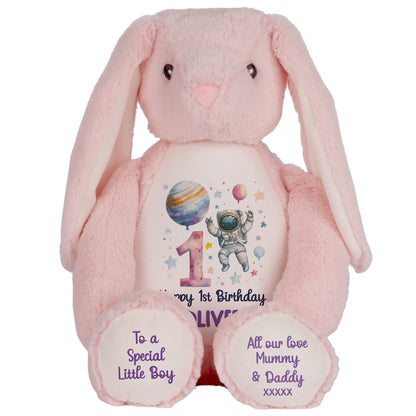 1st Birthday Spaceman Party Personalised Teddy Bear