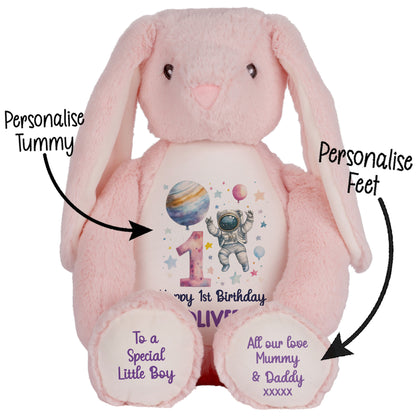 1st Birthday Spaceman Party Personalised Teddy Bear