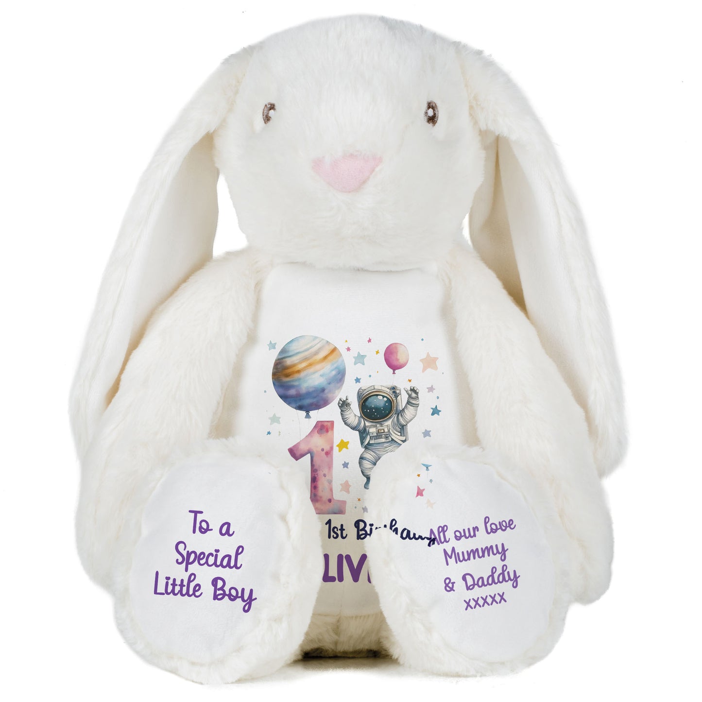 1st Birthday Spaceman Party Personalised Teddy Bear