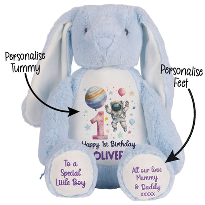 1st Birthday Spaceman Party Personalised Teddy Bear