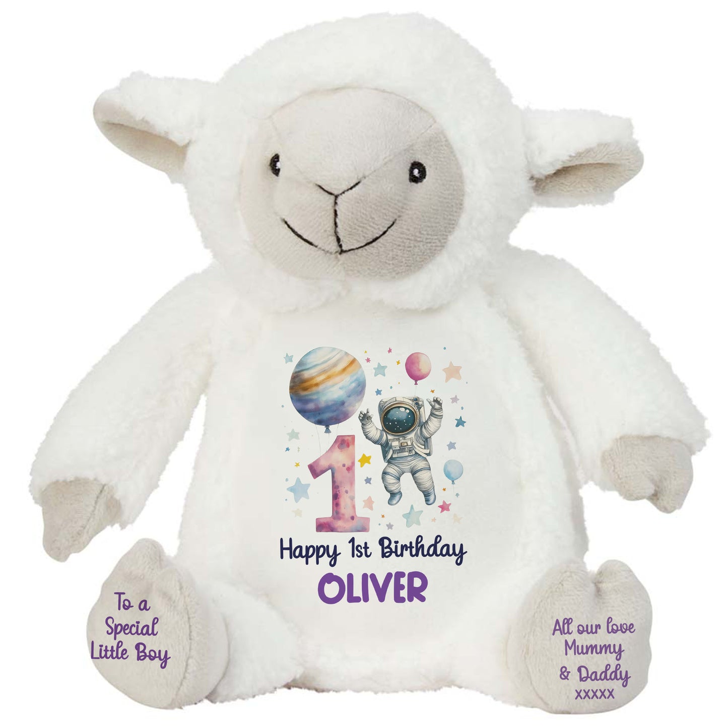 1st Birthday Spaceman Party Personalised Teddy Bear