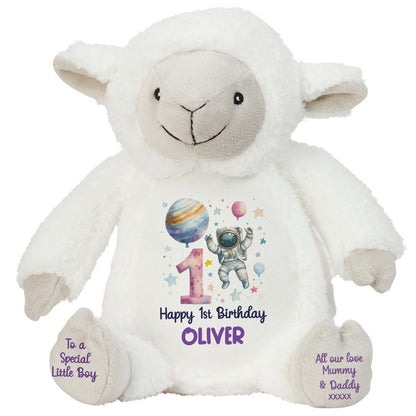 1st Birthday Spaceman Party Personalised Teddy Bear