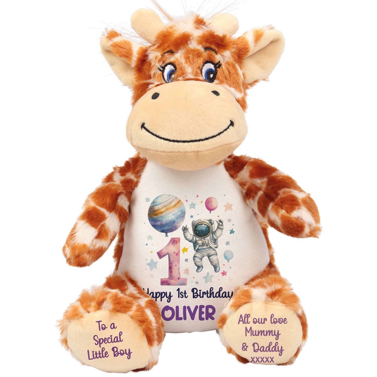 1st Birthday Spaceman Party Personalised Teddy Bear