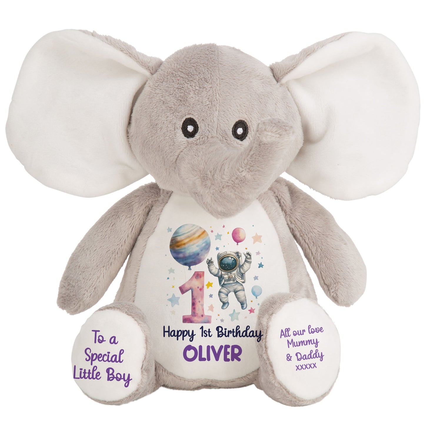 1st Birthday Spaceman Party Personalised Teddy Bear