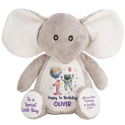 1st Birthday Spaceman Party Personalised Teddy Bear
