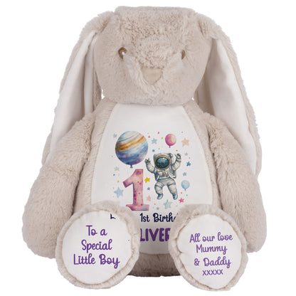 1st Birthday Spaceman Party Personalised Teddy Bear