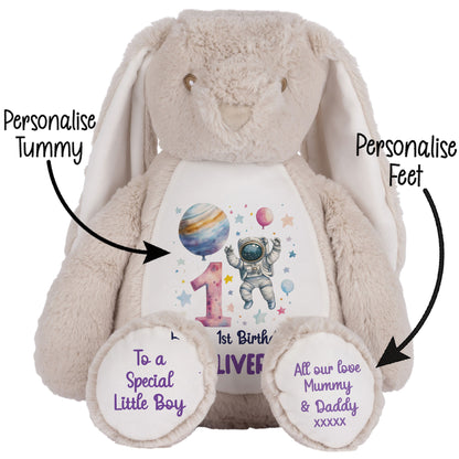 1st Birthday Spaceman Party Personalised Teddy Bear