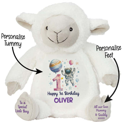 1st Birthday Spaceman Party Personalised Teddy Bear