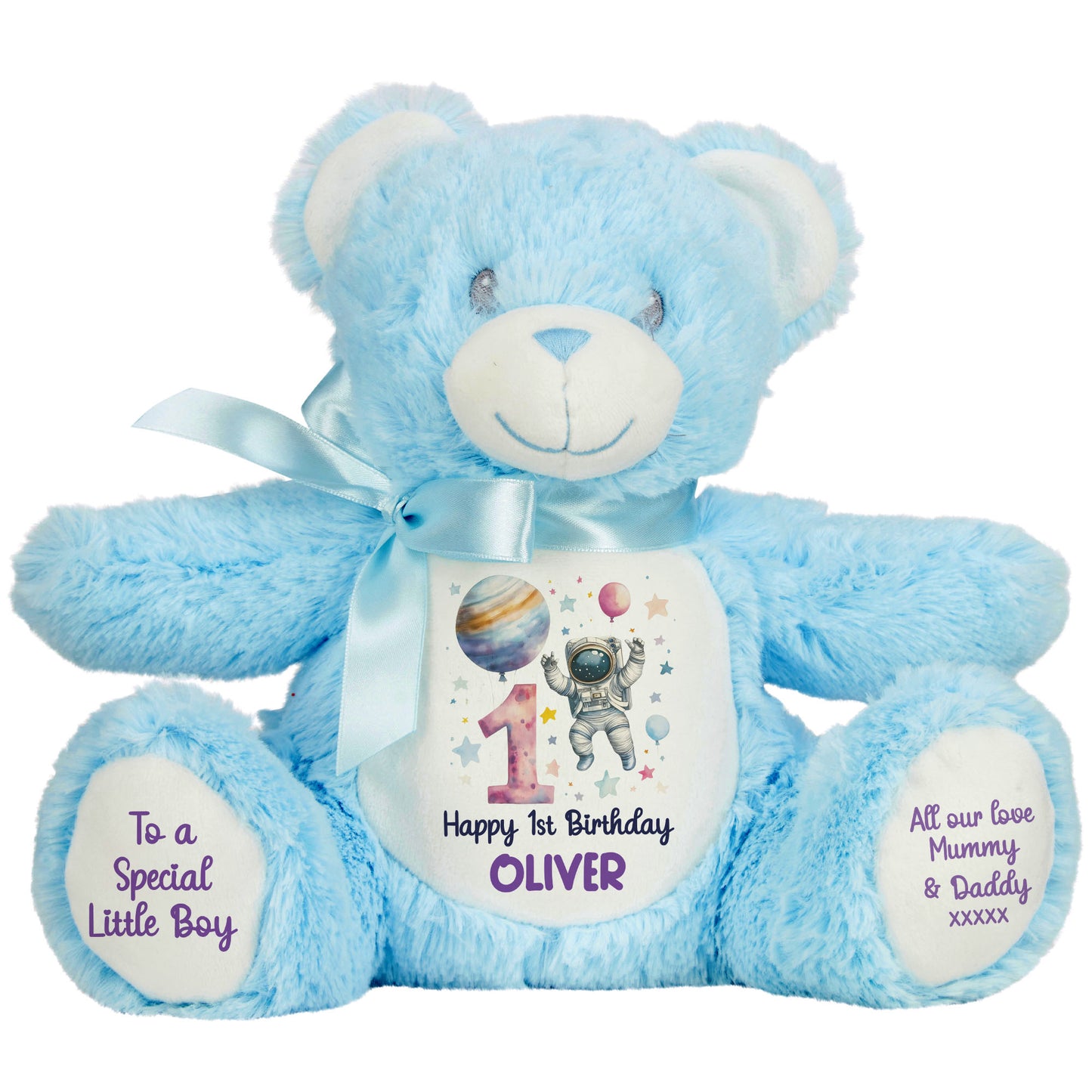 1st Birthday Spaceman Party Personalised Teddy Bear