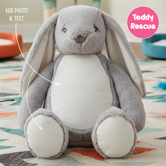 Personalised Large Grey Bunny Teddy