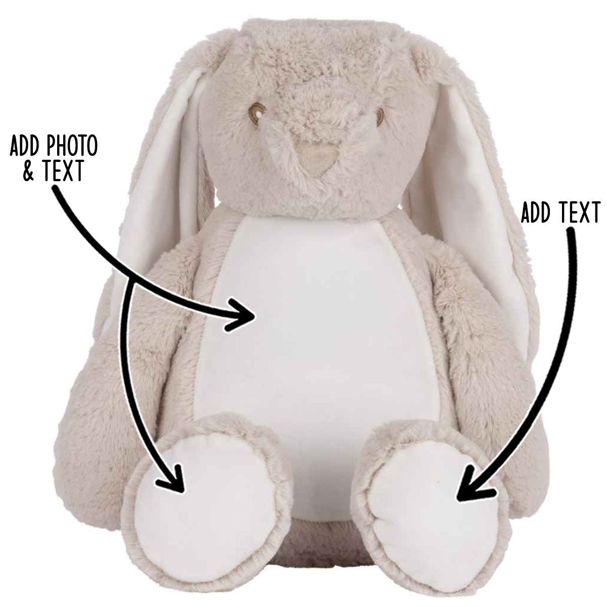 Personalised Large Light Brown Bunny Teddy – Teddy Rescue