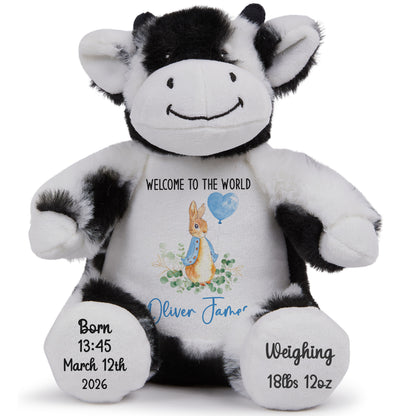 Bunny Blue Balloon New Baby Personalised Teddy Bear