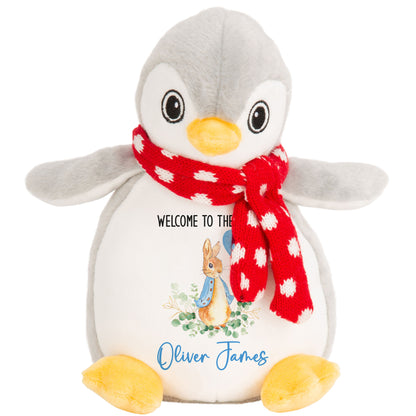 Bunny Blue Balloon New Baby Personalised Teddy Bear